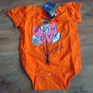 OKLAHOMA STATE‎ COWBOYS 12-18M BABY INFANT  ROMPER SHIRT 00S Y2K VINTAGE L6